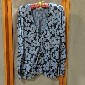Blue floral cardigan